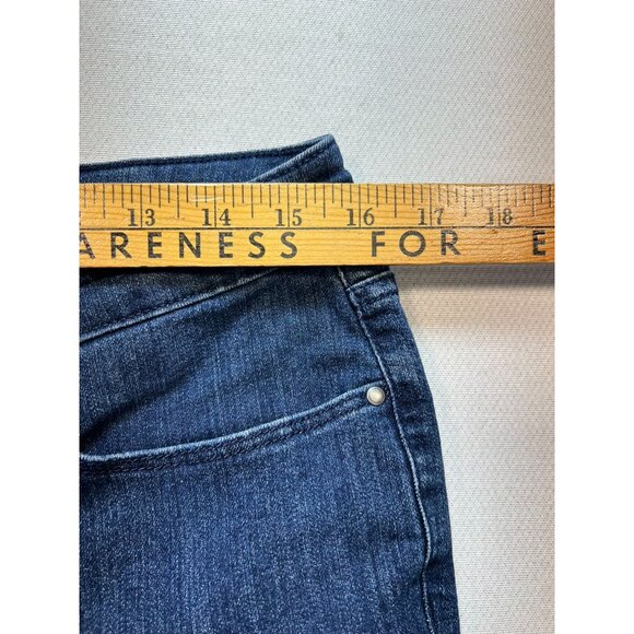 Charter Club Women's Bristol Skinny Ankle Jeans Embroidered Hem Sz 10 Blue Denim - Picture 8 of 11